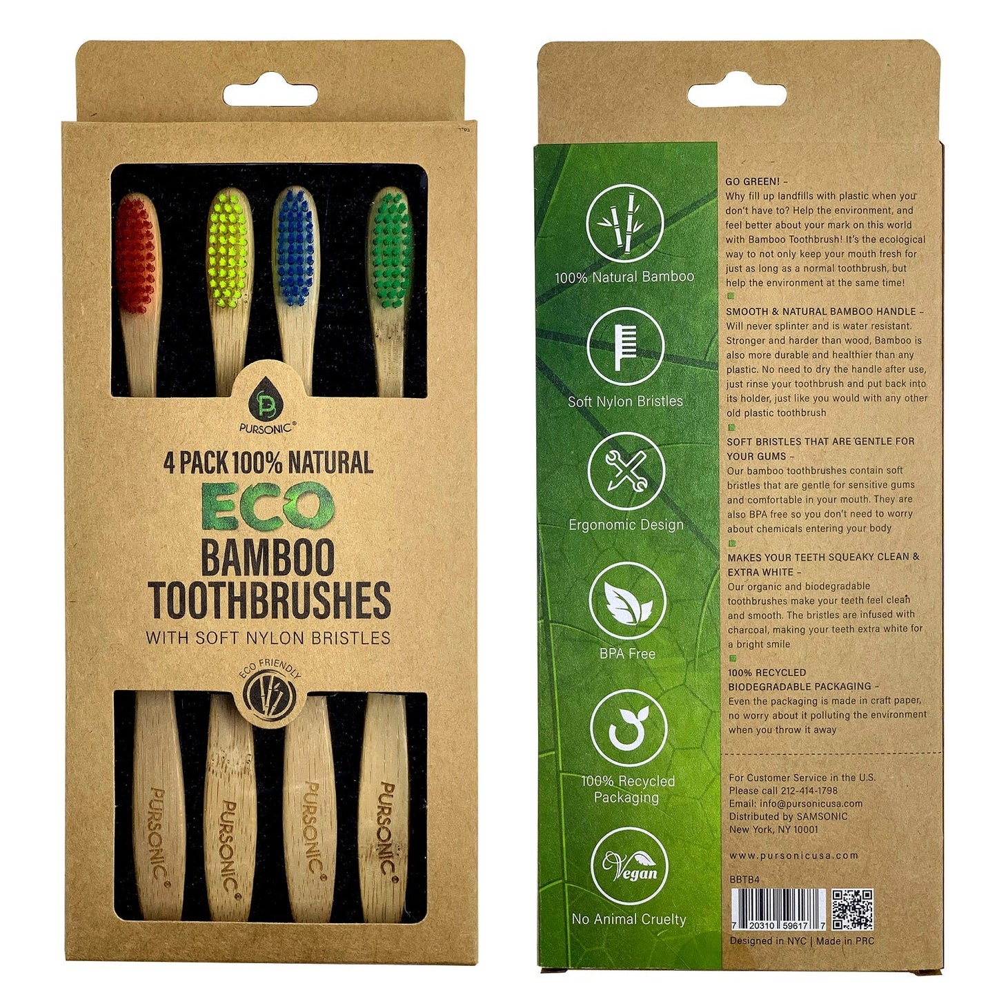 Natural Eco Bamboo Toothbrushes