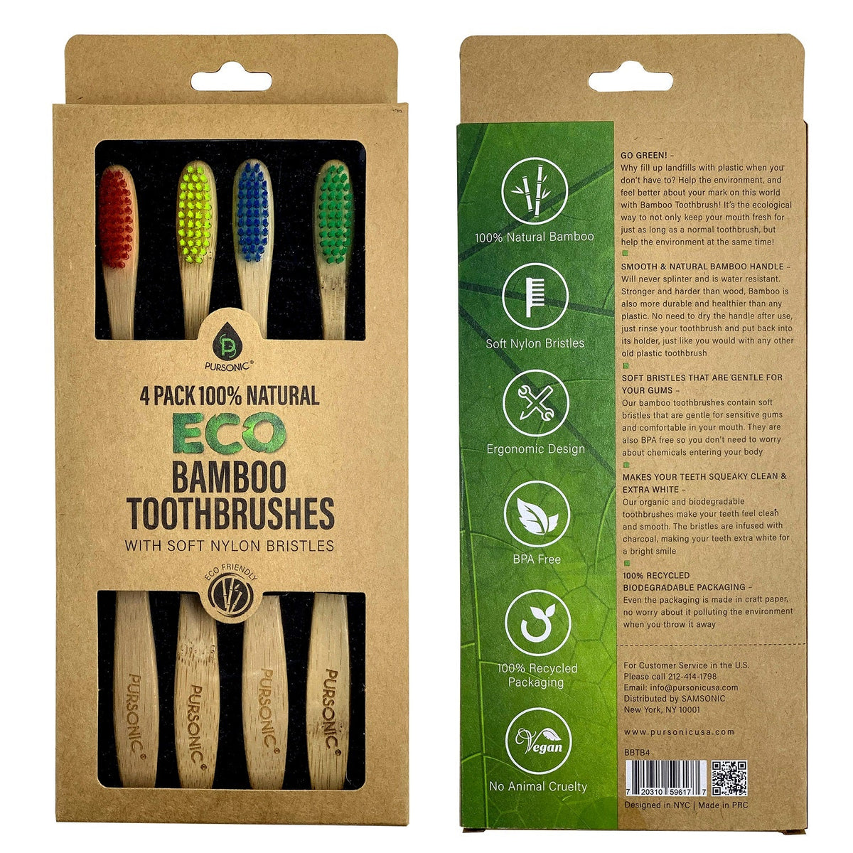 Natural Eco Bamboo Toothbrushes